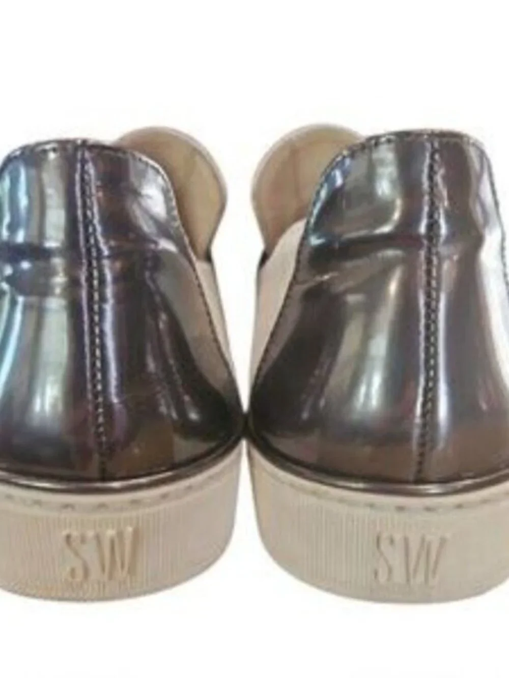 Stuart Weitzman Boyband in Argento SZ 9.5 Gray Velvet Gunmetal Band 1